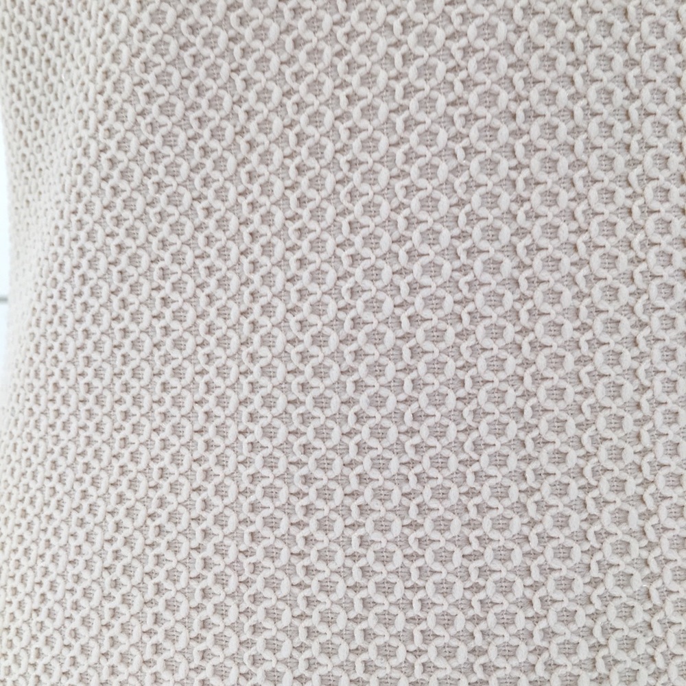 Vintage 60s Cream Textured Dress - Picture 4 of 5